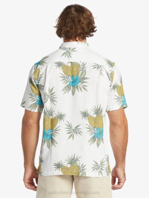 Quiksilver PJ4H450 moški starinsko delo na belem polju waterman terenska srajca s kratkimi rokavi