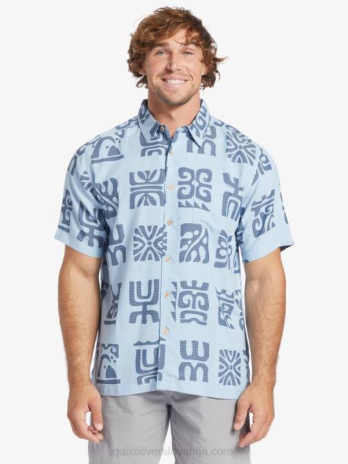 Quiksilver PJ4H457 moški temno modro kanalsko veslo srajca s kratkimi rokavi za veslo waterman