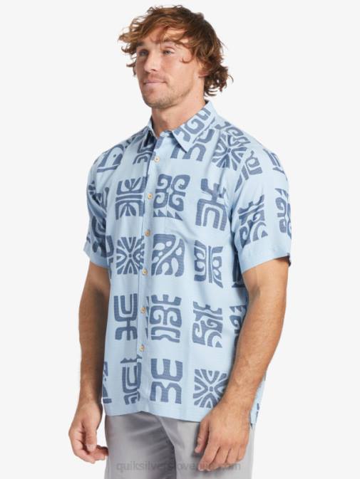Quiksilver PJ4H457 moški temno modro kanalsko veslo srajca s kratkimi rokavi za veslo waterman