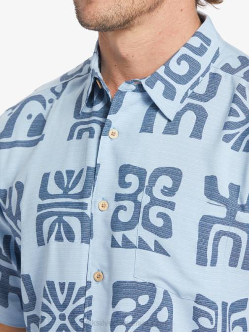 Quiksilver PJ4H457 moški temno modro kanalsko veslo srajca s kratkimi rokavi za veslo waterman