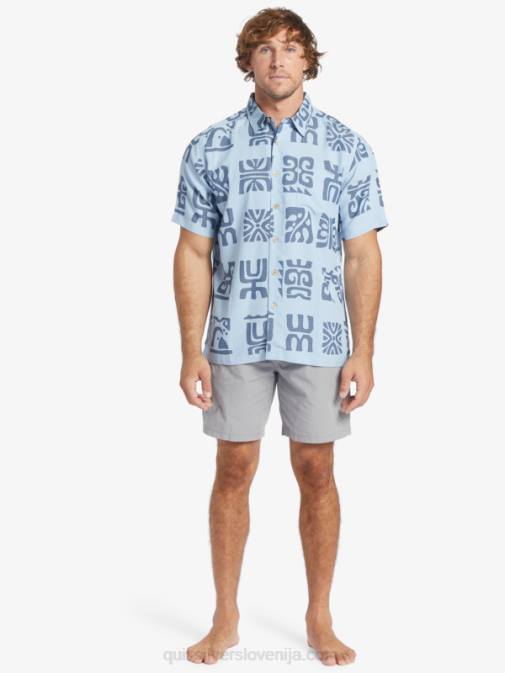 Quiksilver PJ4H457 moški temno modro kanalsko veslo srajca s kratkimi rokavi za veslo waterman