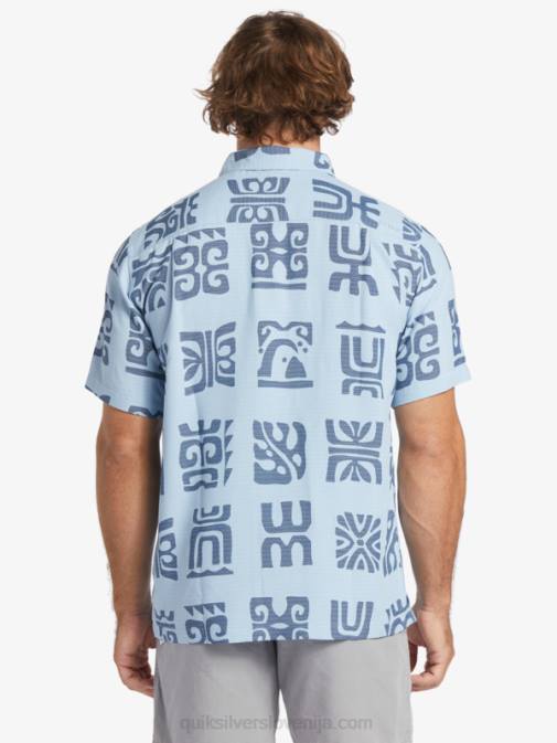 Quiksilver PJ4H457 moški temno modro kanalsko veslo srajca s kratkimi rokavi za veslo waterman