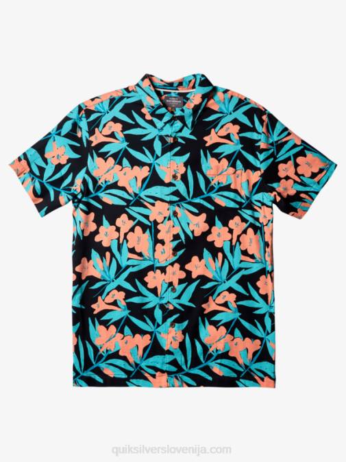 Quiksilver PJ4H474 moški črna okoli grma srajca s kratkimi rokavi waterman around bush