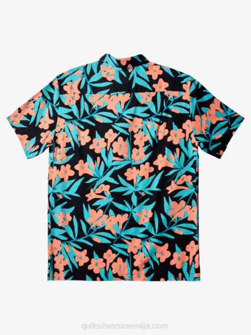 Quiksilver PJ4H474 moški črna okoli grma srajca s kratkimi rokavi waterman around bush