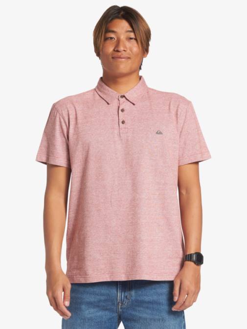 Quiksilver PJ4H478 moški rdeči oker polo majica s kratkimi rokavi sunset cruise