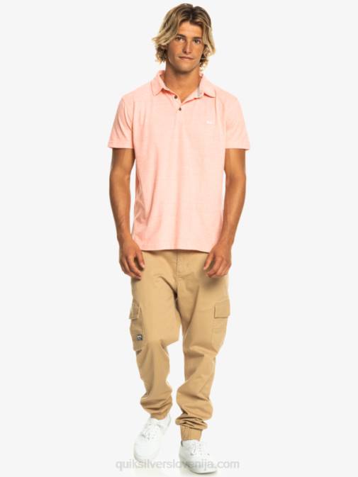 Quiksilver PJ4H480 moški svež losos polo majica s kratkimi rokavi sunset cruise
