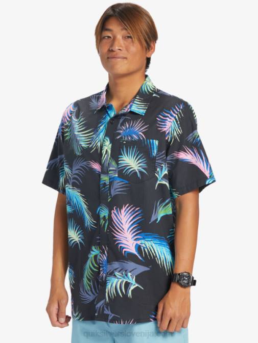 Quiksilver PJ4H551 moški črna tropska napaka tropical glitch srajca s kratkimi rokavi