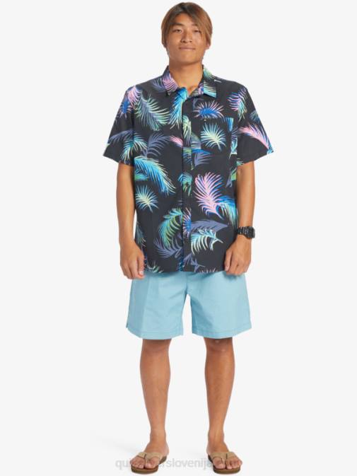 Quiksilver PJ4H551 moški črna tropska napaka tropical glitch srajca s kratkimi rokavi