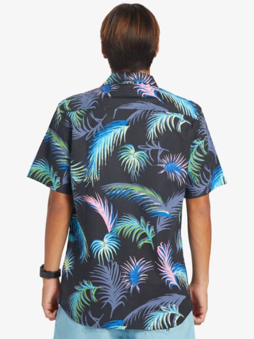 Quiksilver PJ4H551 moški črna tropska napaka tropical glitch srajca s kratkimi rokavi