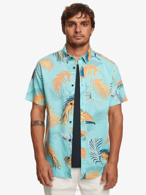 Quiksilver PJ4H552 moški angel modra tropska napaka tropical glitch srajca s kratkimi rokavi