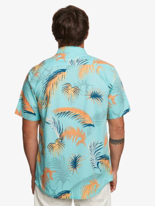 Quiksilver PJ4H552 moški angel modra tropska napaka tropical glitch srajca s kratkimi rokavi
