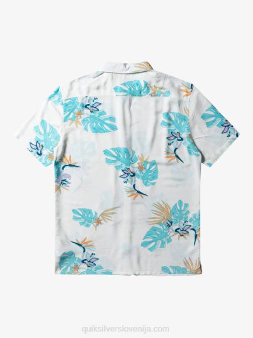 Quiksilver PJ4H650 moški snežno bel cvetlični ss cvetlična majica s kratkimi rokavi