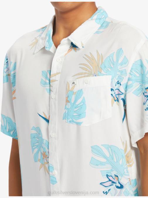 Quiksilver PJ4H650 moški snežno bel cvetlični ss cvetlična majica s kratkimi rokavi
