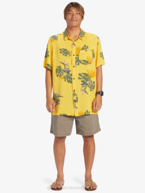 Quiksilver PJ4H651 moški rumenjak cvetlični ss cvetlična majica s kratkimi rokavi