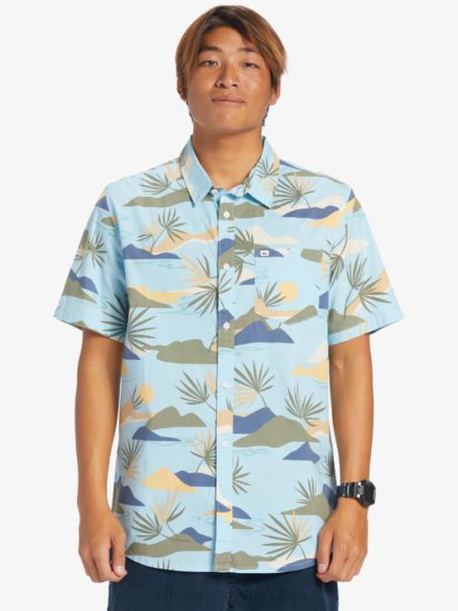 Quiksilver PJ4H665 moški nebesno modra počasna omamljenost ss slow dazed majica s kratkimi rokavi