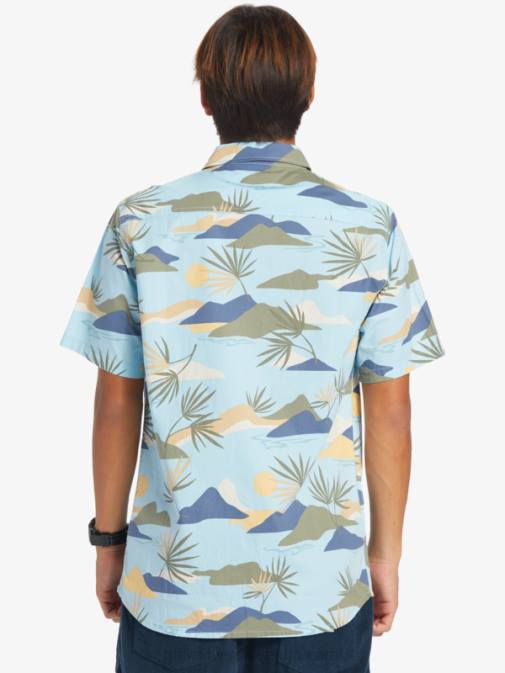 Quiksilver PJ4H665 moški nebesno modra počasna omamljenost ss slow dazed majica s kratkimi rokavi