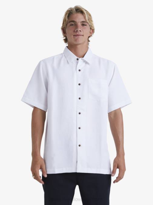 Quiksilver PJ4H799 moški bela srajca s kratkimi rokavi waterman manele bay