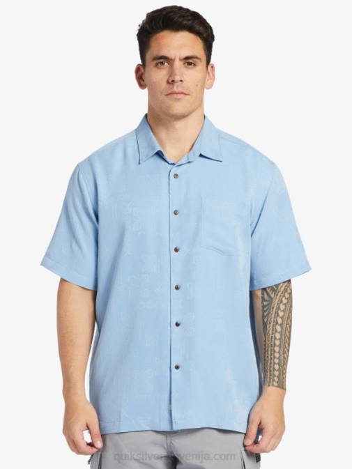 Quiksilver PJ4H800 moški temno modra srajca s kratkimi rokavi waterman manele bay