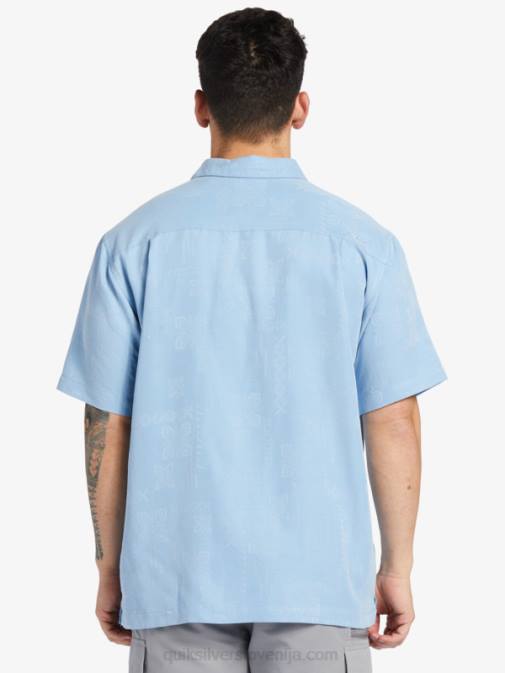 Quiksilver PJ4H800 moški temno modra srajca s kratkimi rokavi waterman manele bay