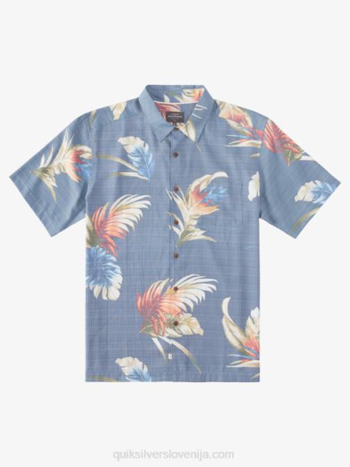 Quiksilver PJ4H824 moški praporščak modra mavrica cvetlični srajca s kratkimi rokavi s cvetličnim motivom waterman