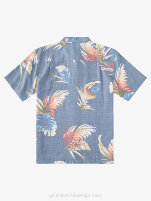 Quiksilver PJ4H824 moški praporščak modra mavrica cvetlični srajca s kratkimi rokavi s cvetličnim motivom waterman