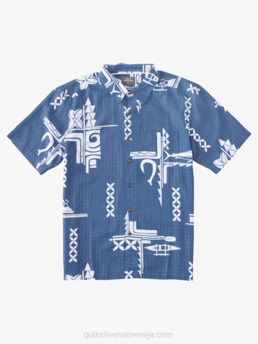 Quiksilver PJ4H862 moški praporščak modri veliki ulov srajca s kratkimi rokavi waterman big catch