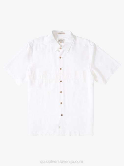 Quiksilver PJ4H867 moški bela waterman tahiti palms vrhunska majica proti gubam
