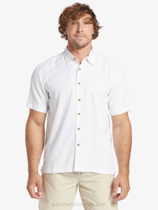 Quiksilver PJ4H867 moški bela waterman tahiti palms vrhunska majica proti gubam