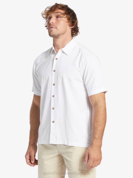 Quiksilver PJ4H867 moški bela waterman tahiti palms vrhunska majica proti gubam