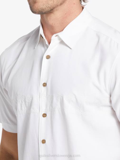 Quiksilver PJ4H867 moški bela waterman tahiti palms vrhunska majica proti gubam