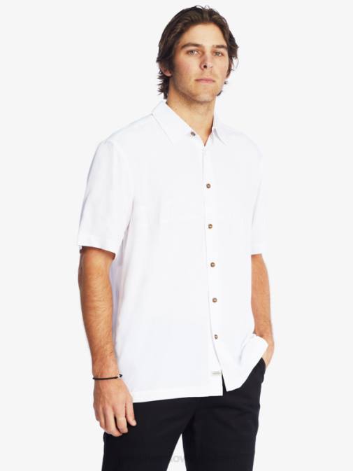 Quiksilver PJ4H867 moški bela waterman tahiti palms vrhunska majica proti gubam