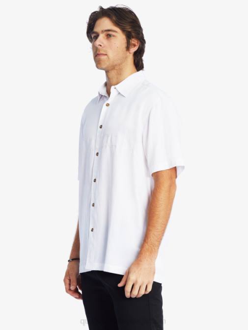 Quiksilver PJ4H867 moški bela waterman tahiti palms vrhunska majica proti gubam