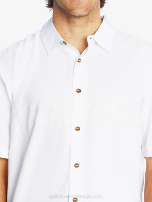 Quiksilver PJ4H867 moški bela waterman tahiti palms vrhunska majica proti gubam