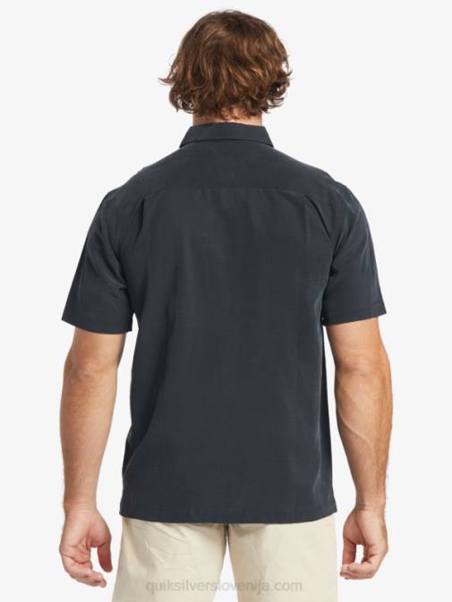 Quiksilver PJ4H868 moški Črna waterman tahiti palms vrhunska majica proti gubam
