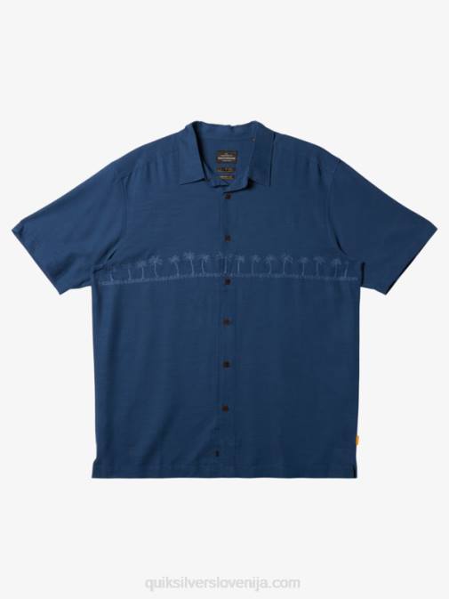 Quiksilver PJ4H872 moški praporščak modra waterman tahiti palms vrhunska majica proti gubam