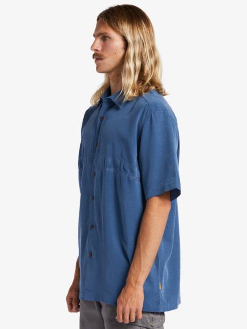 Quiksilver PJ4H872 moški praporščak modra waterman tahiti palms vrhunska majica proti gubam