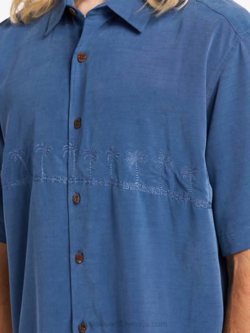 Quiksilver PJ4H872 moški praporščak modra waterman tahiti palms vrhunska majica proti gubam