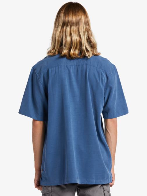 Quiksilver PJ4H872 moški praporščak modra waterman tahiti palms vrhunska majica proti gubam