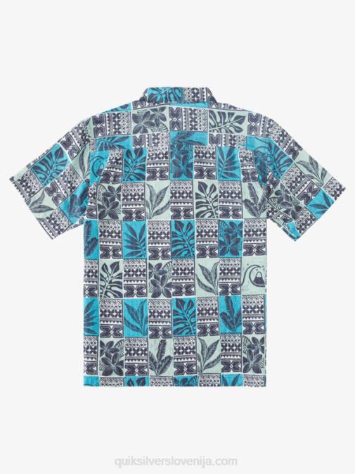 Quiksilver PJ4H915 moški modre turkizne škatle z listi waterman leaf boxes havajska srajca
