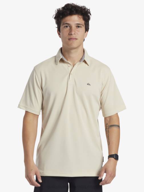 Quiksilver PJ4H95 moški rjavi riž waterman polo majica s kratkimi rokavi