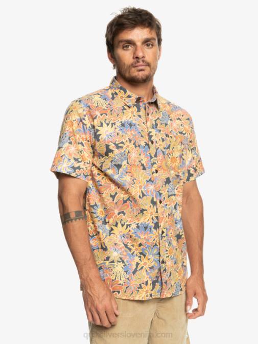 Quiksilver PJ4H967 moški temno skrilavca surfadelica surfadelica majica s kratkimi rokavi