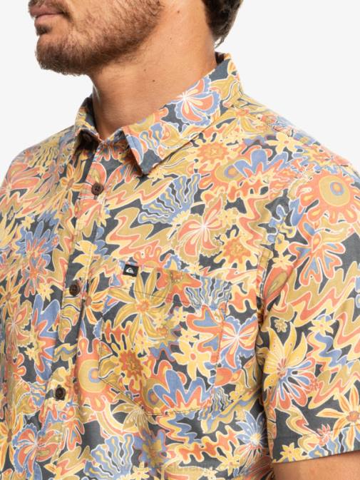 Quiksilver PJ4H967 moški temno skrilavca surfadelica surfadelica majica s kratkimi rokavi
