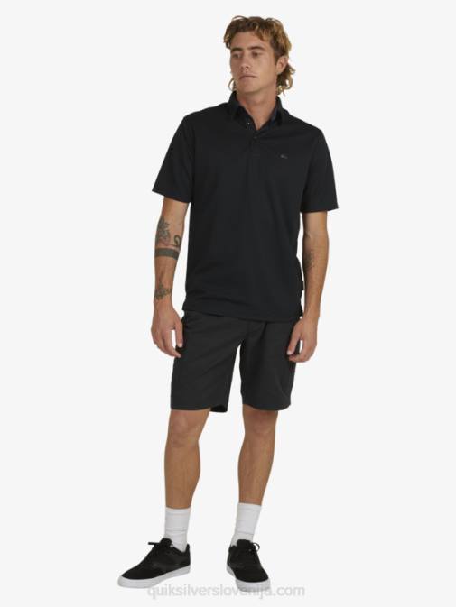 Quiksilver PJ4H98 moški Črna waterman polo majica s kratkimi rokavi