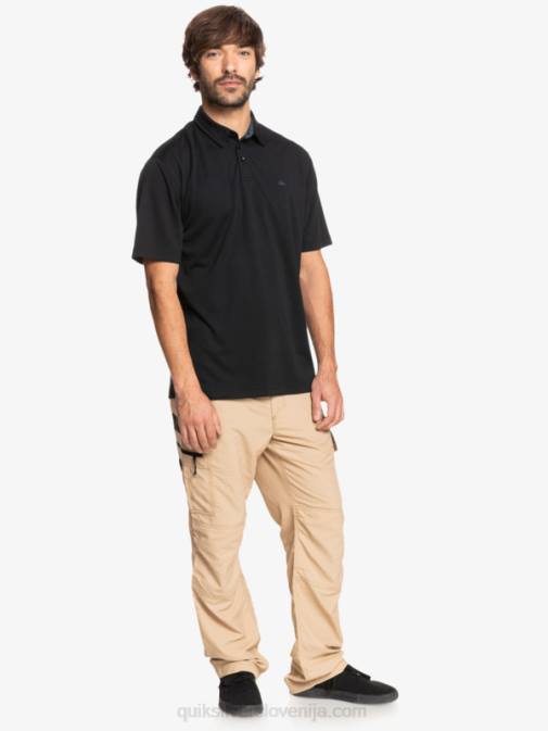 Quiksilver PJ4H98 moški Črna waterman polo majica s kratkimi rokavi