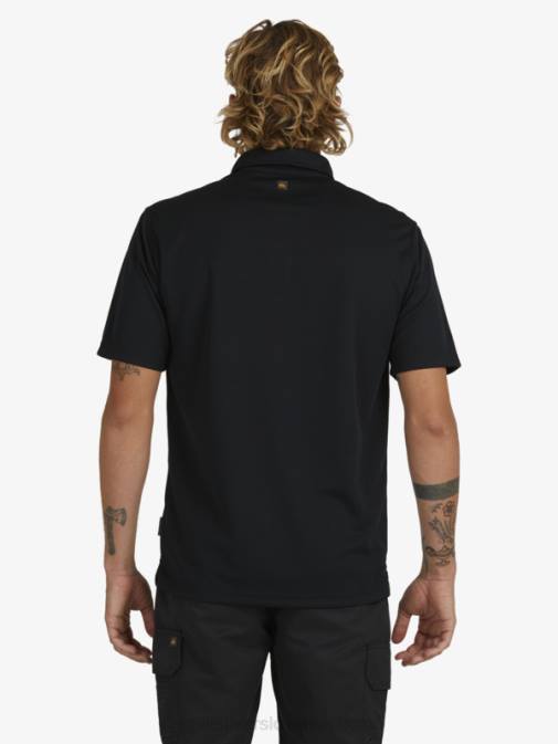 Quiksilver PJ4H98 moški Črna waterman polo majica s kratkimi rokavi