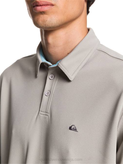 Quiksilver PJ4H99 moški kremenčevo siva waterman polo majica s kratkimi rokavi