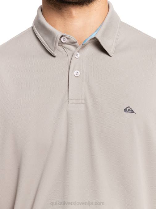 Quiksilver PJ4H99 moški kremenčevo siva waterman polo majica s kratkimi rokavi
