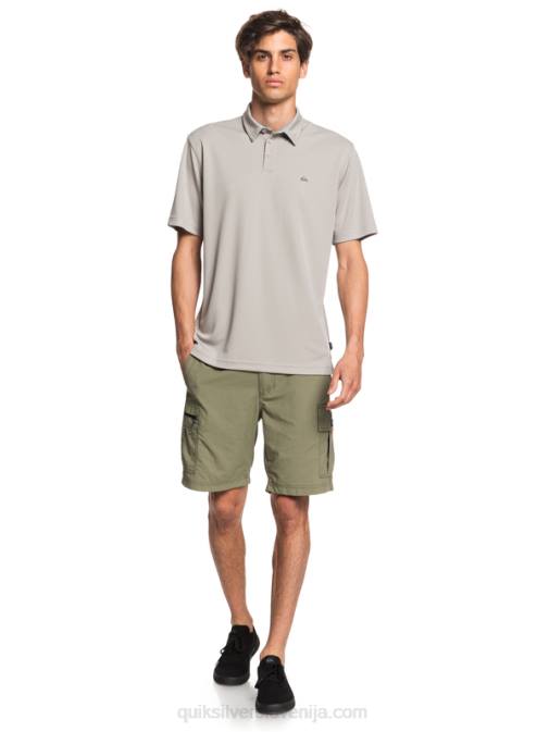 Quiksilver PJ4H99 moški kremenčevo siva waterman polo majica s kratkimi rokavi