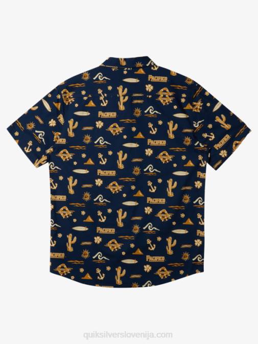 Quiksilver x Pacifico PJ4H15 moški mornarsko modri blazer majica s kratkimi rokavi