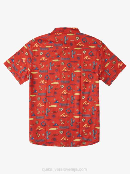 Quiksilver x Pacifico PJ4H16 moški rdeči pacifico quiksilver majica s kratkimi rokavi